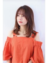 オーロ 武庫之荘店(ORO) レイヤーミディ/シースルーバング/くすみベージュ