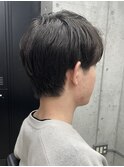 メンズ/アップバング/ツーブロックマッシュ/束感ショート/波巻き