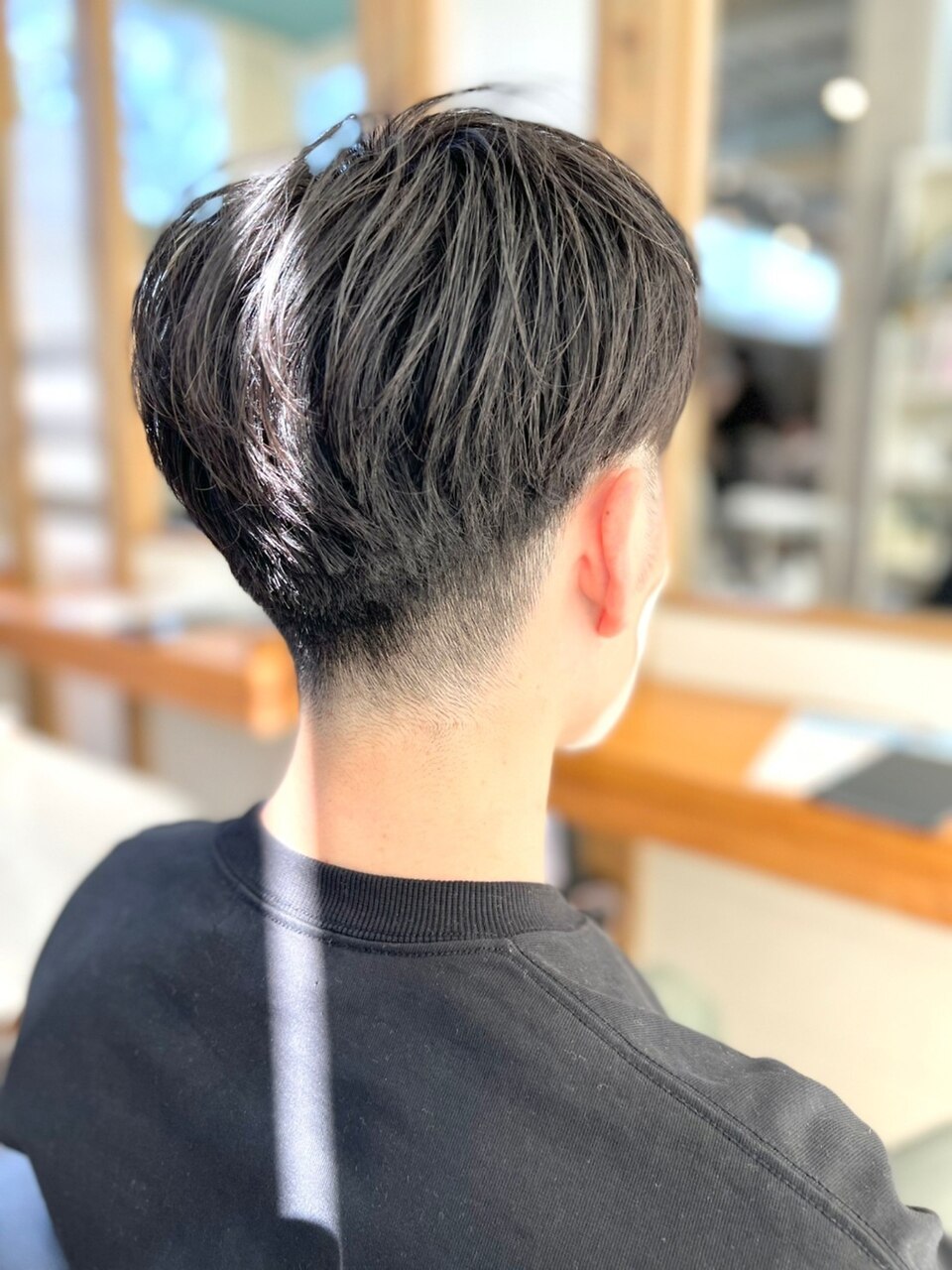黒肌刈上さん専用 大人ビジネス束感刈り上げ黒髪暗髪20代30代簡単セット襟足：L177770018