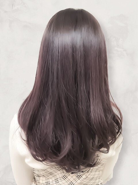 大人美人ゆるふわヘアピンクブラウンヘルシースタイル