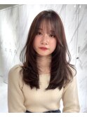 ミルクティーベージュケアブリーチダブルカラー韓国レイヤー