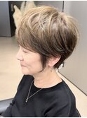 40代50代60代白髪マッシュショートボブ大人美人くびれ髪質改善