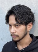 サーフカール大人プードルパーマメンズミディアムパーマ渋谷原宿