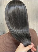 透明感カラー◎艶髪ブラック/地毛風カラー×縮毛矯正[与野]