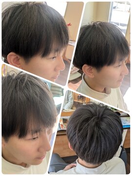 クリア 美容室 アッシュグレー☆アップバングショート2ブロック