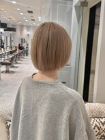 ネオリーブギンザ 銀座店(Neolive GINZA)&nbsp;ブリーチダブルカラー×ボブ/ミルクティーカラー【銀座】片桐