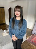 ブリーチ春色カラーオリーブカラーロングレイヤー