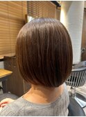 ショートボブ/ブラウンカラー/艶髪