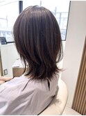 20代~50代☆ミディアムレイヤー細めハイライトくびれウルフ