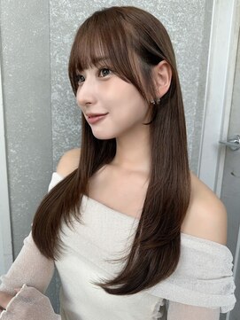 ハローバイシー 仙台(Hello by Sea) ココアベージュ×レイヤー[小顔/黒髪/オリーブグレー]