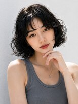 ノラ シブヤ(NORA)&nbsp;小顔ミディアムパーマミディアムデジタルパーマボブパーマ前髪