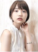 大人かわいい　小顔　丸みショート