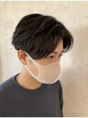 カルマパーマ　メンズ　センターパート