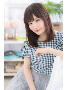 ミック ヘアアンドメイク アップ 駒込店(miq Hair&Make up) 大人かわいい☆ピンクブラウンナチュラルストレート