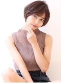 【大人可愛いやわらかワンサイド耳かけ小顔クールショートボブ】