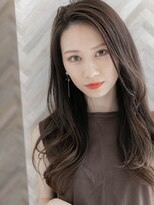 【ROMA】暗髪アッシュ/ハイライト/かきあげバングレイヤーロング