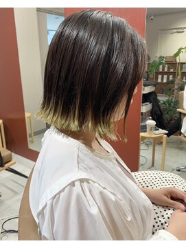 ディードットログ 大和西大寺店(D.Log) 裾カラー　グラデーションカラー　イエロー　グリーン