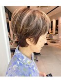 ミセス マダム必見! 白髪染めハイライト入り 60、70代