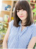 斜めバング黒髪ダークアッシュ小顔ロングボブc5上尾20代30代40代
