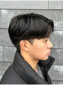 ニュアンスパーマセンターパートメンズカットパーマフェザー