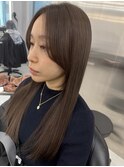【顔まわりカット×髪質改善ストレート】