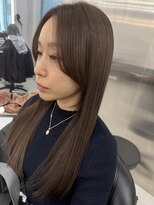 【顔まわりカット×髪質改善ストレート】