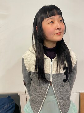 フェンヘアーアイス 中目黒(Fen.hair ici) 姫カットミディアムぱっつん前髪黒髪ロングワイドバンク小顔