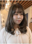 韓国風大人レイヤーカット/ミディアムレイヤー/顔まわり/船橋駅