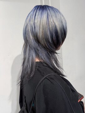 ココ 原宿(KOKO) ＊シャギーウルフレイヤークラゲカットデザインカラーハイトーン