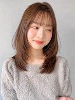 リヤン 表参道(lyann)&nbsp;セミディダークパープルナチュラルショートシースルーバング