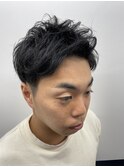 王道ビジネスツーブロックメンズカット/前髪上げ/銀座<理容室>