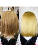 ブリーチ毛の方をジュエリーシステム×LULUTr×縮毛矯正で艶髪♪