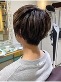 簡単スタイリングハイライト×マッシュショート