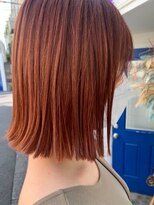 バズ(BUZZ) 切りっぱなしボブが可愛いオレンジ系カラー★藤原