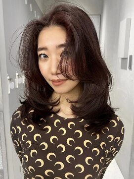 サイン 表参道(SIGN) ミディアムヘアグレージュカラーデザインカラーシルキーベージュ