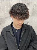 メンズカット/メンズパーマ/ツイストスパイラルアッシュブラック