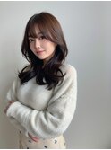 小顔外ハネミディアムアッシュ20代30代40代くびれミディ韓国ヘア