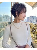 ショートボブ髪型30代40代50代前髪あり前髪なし面長丸顔【倉田】