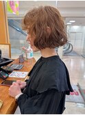 札幌ボブ　大人かわいいぱつっとパーマボブ