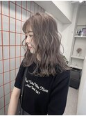 ホワイトグレージュ/デジタルパーマ/チェリーブラウン/渋谷