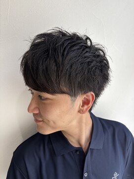 グラフ 立川(Graph.) ラウンドショートレイヤーツーブロックメンズショート