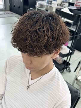 ネクスト 静岡店(NEXT) ブリーチなしブラウンアッシュ 波巻きパーマ