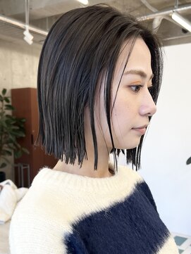 ノード(NODE) 栄ハイライト透明感耳掛けボブスタイル