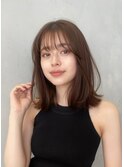 顔周りレイヤーカットくびれヘアミルクティーベージュカラー韓国