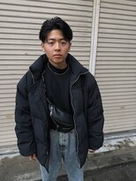 ハイセンス(HISENSE)&nbsp;メンズカットフェザーパーマニュアンスパーマセンターパートGIA