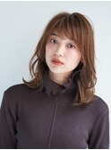 マロンベージュ/Aラインボブ/かきあげ/ハイライト[新宿駅]