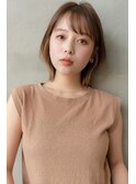 大人かわいい前髪セシルカットココアブラウンフリンジウェーブ