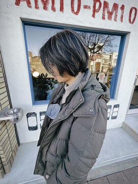 フォーコーナーズカットショップフェイビーズ 名古屋西(FourCornersCutShop favey's) メンズカット　ハイライト　メッシュキャップハイライト