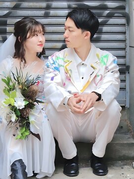 ディア(.eer) ミディアム × 花嫁ヘア // ナチュラルハーフアップ