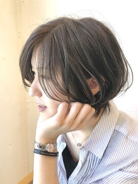 ヘアー ラボ(hair labo) 大人ショートボブ丸みショートカットマッシュショート前髪あり